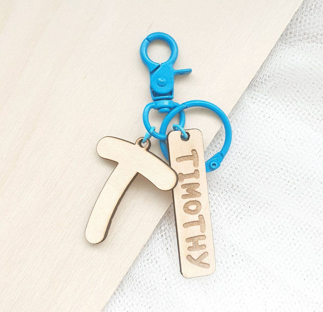 children's day gift initials keychain girl boy