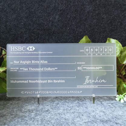 Classic Frosted Mockup Cheque Wedding - Clik Clok