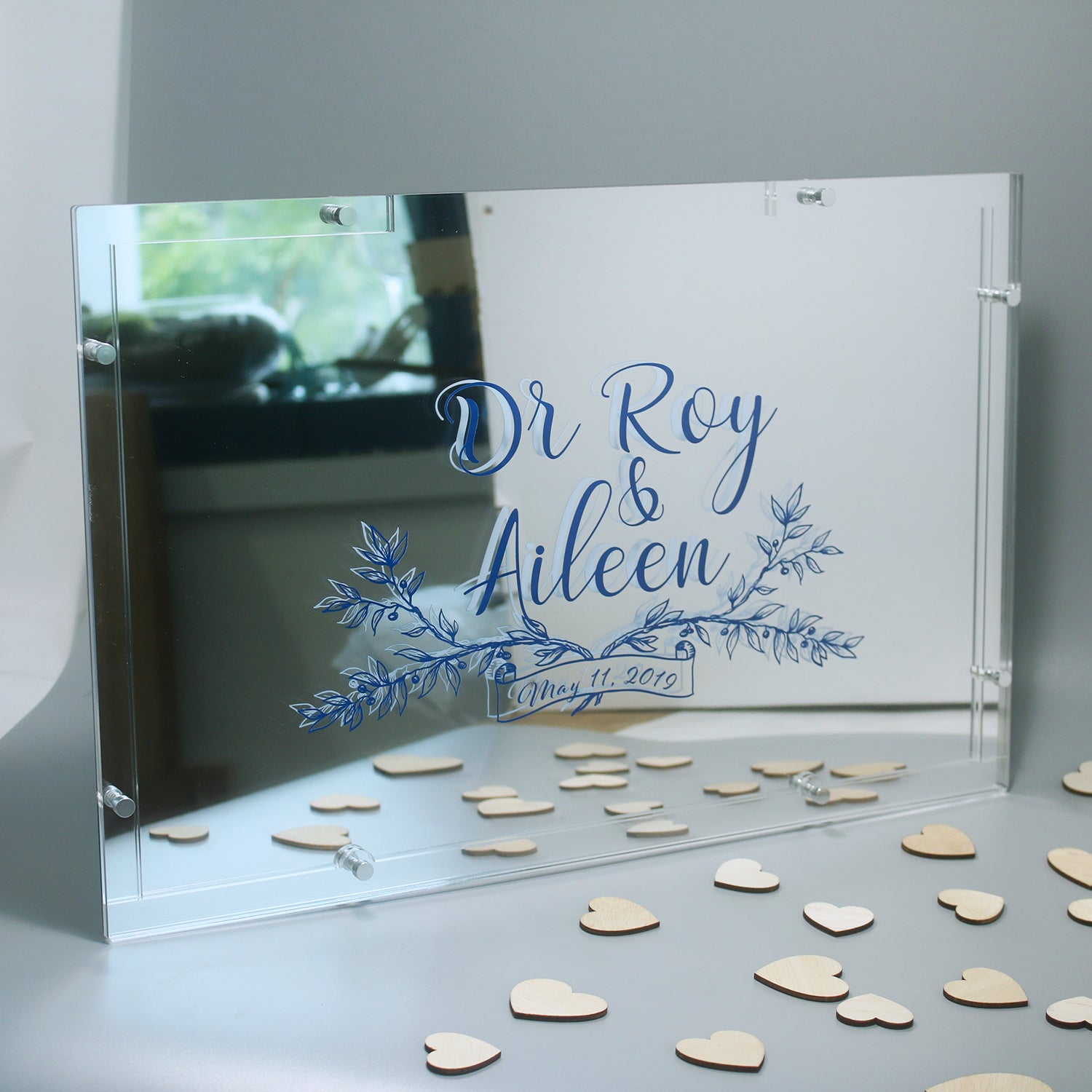 A3 Heartdrop Acrylic Wedding Guestbook - Clik Clok