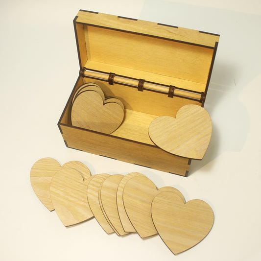 Wooden Heart Chest Guestbook - Clik Clok