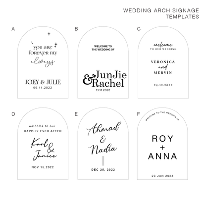 Arch Wedding Signage