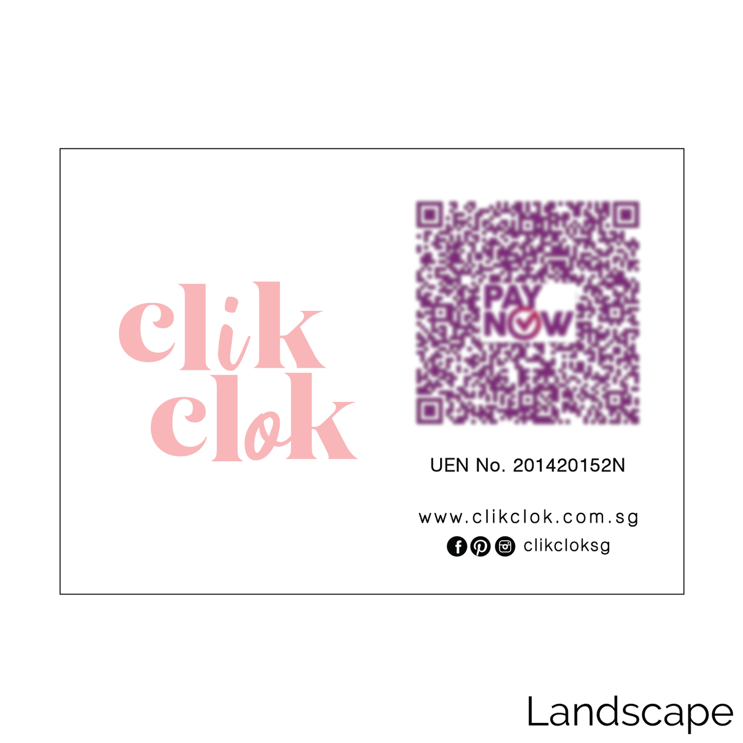 Payment/QR Pop up Acrylic Sign - Clik Clok