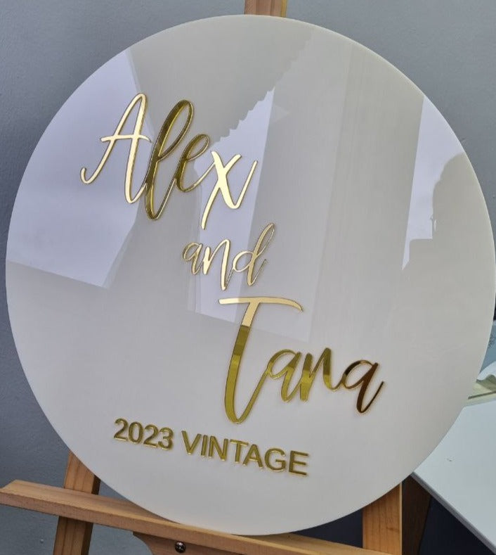 Round Acrylic Signage with 3D Lettering